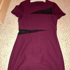 Express Maroon and Black Mini Dress